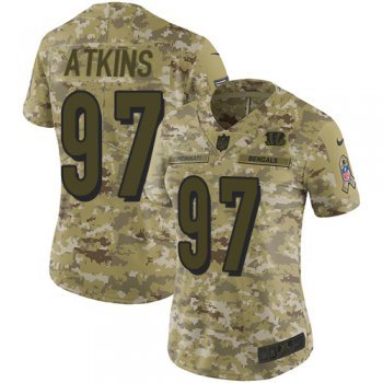 Nike Bengals #97 Geno Atkins Camo Women's Stitched NFL Limited 2018 Salute to Service Jersey