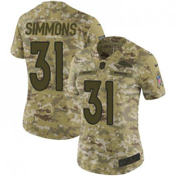 Nike Broncos #31 Justin Simmons Camo Women's Stitched NFL Limited 2018 Salute to Service Jersey