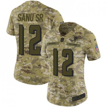 Nike Falcons #12 Mohamed Sanu Sr Camo Women's Stitched NFL Limited 2018 Salute to Service Jersey