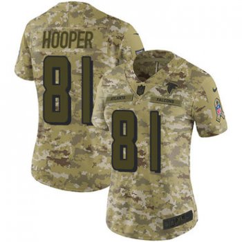 Nike Falcons #81 Austin Hooper Camo Women's Stitched NFL Limited 2018 Salute to Service Jersey