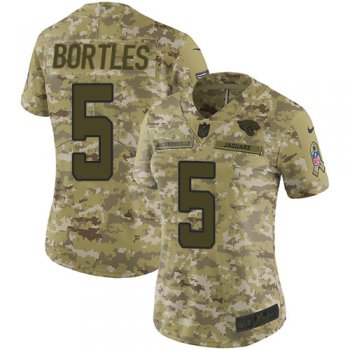 Nike Jaguars #5 Blake Bortles Camo Women's Stitched NFL Limited 2018 Salute to Service Jersey