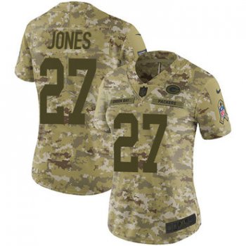 Nike Packers #27 Josh Jones Camo Women's Stitched NFL Limited 2018 Salute to Service Jersey