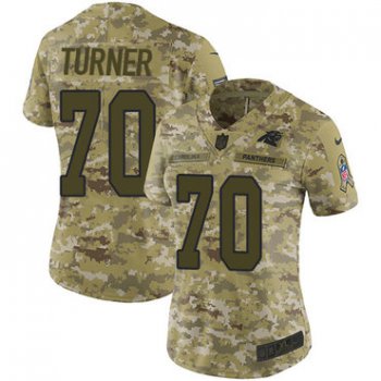 Nike Panthers #70 Trai Turner Camo Women's Stitched NFL Limited 2018 Salute to Service Jersey