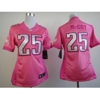 Women's NEW Eagles #25 LeSean McCoy Pink Be Luv'd Stitched NFL New Elite Jersey