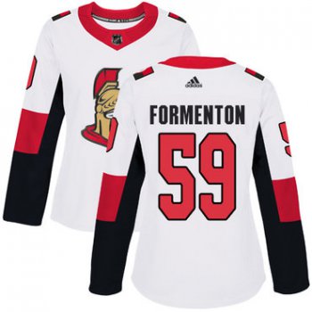 Women's Alex Formenton Authentic White Away Jersey NHL #59 Ottawa Senators