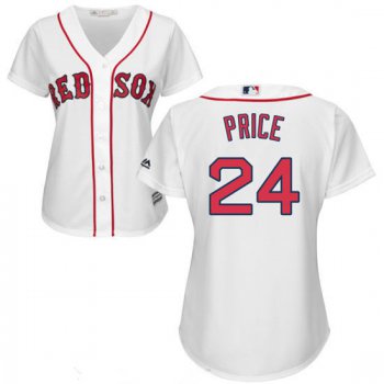 Women's Boston Red Sox #24 David Price White Home Stitched MLB Majestic Cool Base Jersey