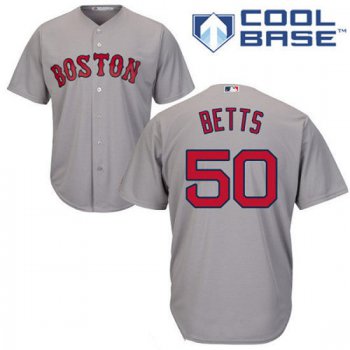 Women's Boston Red Sox #50 Mookie Betts Gray Road Stitched MLB Majestic Cool Base Jersey