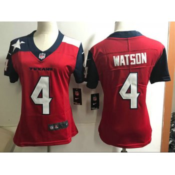 Women's Nike Houston Texans #4 Deshaun Watson Red Stitched NFL 2018 Vapor Untouchable Limited Jersey