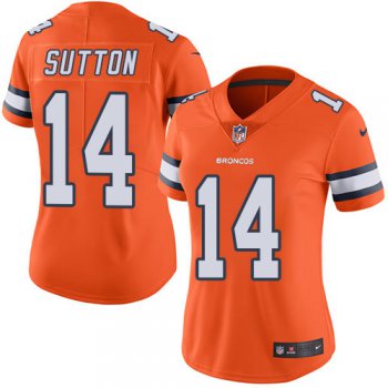 Nike Denver Broncos #14 Courtland Sutton Orange Women's Stitched NFL Limited Rush Jersey