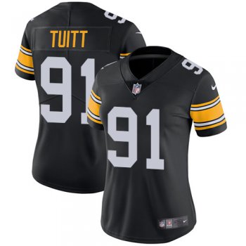 Nike Pittsburgh Steelers #91 Stephon Tuitt Black Alternate Women's Stitched NFL Vapor Untouchable Limited Jersey