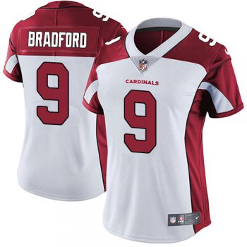 Women Nike Cardinals #9 Sam Bradford White Stitched NFL Vapor Untouchable Limited Jersey