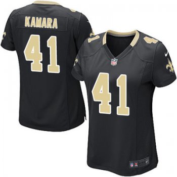 Women's Nike New Orleans Saints #41 Alvin Kamara Black Team Color Stitched NFL Elite Jersey