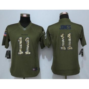 Women's Atlanta Falcons #11 Julio Jones Green Salute to Service NFL Nike Limited Jersey