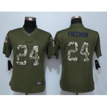 Women's Atlanta Falcons #24 Devonta Freeman Green Salute to Service NFL Nike Limited Jersey