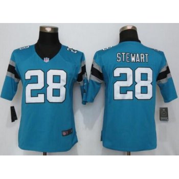 Women's Carolina Panthers #28 Jonathan Stewart Light Blue Alternate NFL Nike Limited Jersey
