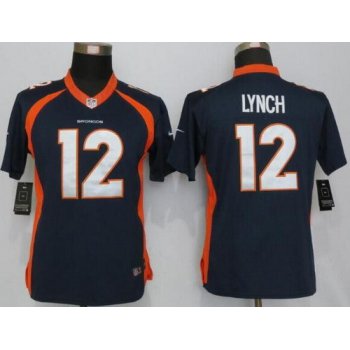 Women's Denver Broncos #12 Paxton Lynch Orange Navy Blue Alternate NFL Nike Game Jersey