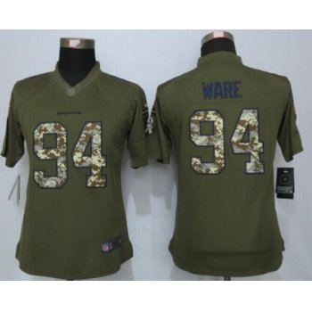 Women's Denver Broncos #94 DeMarcus Ware Green Salute to Service NFL Nike Limited Jersey