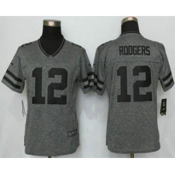 Women's Green Bay Packers #12 Aaron Rodgers Nike Gray Gridiron NFL Gray Limited Jersey