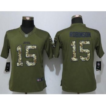 Women's Jacksonville Jaguars #15 Allen Robinson Green Salute to Service NFL Nike Limited Jersey