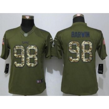Women's Philadelphia Eagles #98 Connor Barwin Green Salute to Service NFL Nike Limited Jersey