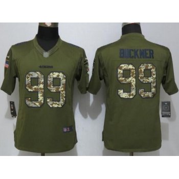 Women's San Francisco 49ers #99 DeForest Buckner Green Salute to Service NFL Nike Limited Jersey