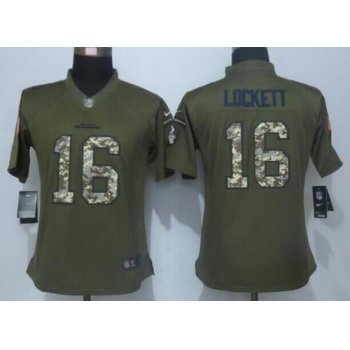Women's Seattle Seahawks #16 Tyler Lockett Green Salute to Service NFL Nike Limited Jersey
