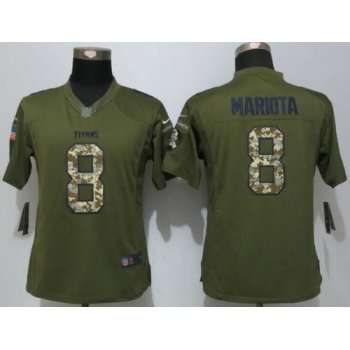 Women's Tennessee Titans #8 Marcus Mariota Green Salute to Service NFL Nike Limited Jersey