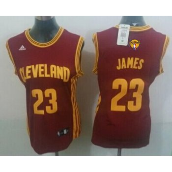 Women's Cleveland Cavaliers #23 LeBron James Red 2016 The NBA Finals Patch Jersey