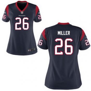 Women's Houston Texans #26 Lamar Miller Navy Blue Team Color NFL Nike Game Jersey