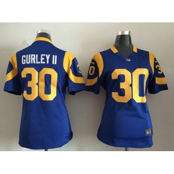 Women's Los Angeles Rams #30 Todd Gurley II Royal Blue Alternate NFL Nike Game Jersey