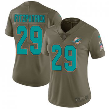 Nike Dolphins #29 Minkah Fitzpatrick Olive Women's Stitched NFL Limited 2017 Salute to Service Jersey