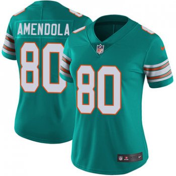 Nike Dolphins #80 Danny Amendola Aqua Green Alternate Women's Stitched NFL Vapor Untouchable Limited Jersey