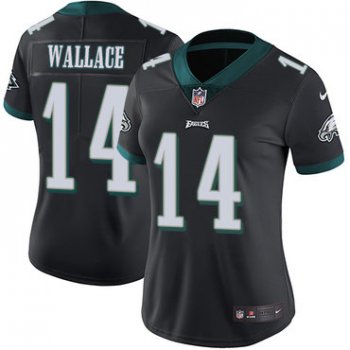 Nike Eagles #14 Mike Wallace Black Alternate Women's Stitched NFL Vapor Untouchable Limited Jersey