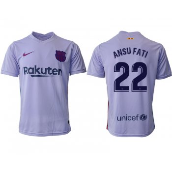 Men 2021-2022 Club Barcelona away aaa version purple 22 Soccer Jersey