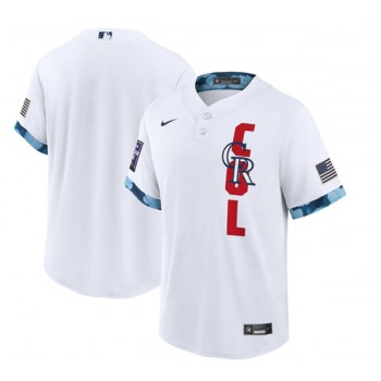 Men's Colorado Rockies Custom 2021 White All-Star Cool Base Stitched MLB Jersey
