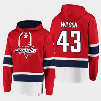 Men's Washington Capitals #43 Tom Wilson Red All Stitched Sweatshirt Hoodie