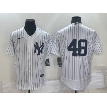 Men's New York Yankees #48 Anthony Rizzo White No Name Stitched MLB Flex Base Nike Jersey