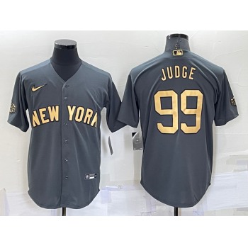 Men's New York Yankees #99 Aaron Judge Grey 2022 All Star Stitched Cool Base Nike Jersey