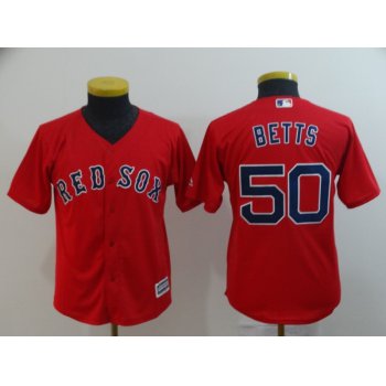 Women's Boston Red Sox #50 Mookie Betts Red Stitched MLB Cool Base Jersey