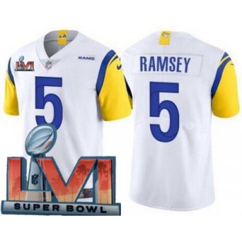 Women's Los Angeles Rams #5 Jalen Ramsey Limited White Alternate 2022 Super Bowl LVI Bound Vapor Jersey