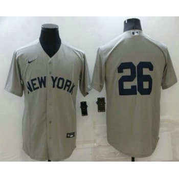 Men's New York Yankees #26 DJ LeMahieu 2021 Grey Field of Dreams Cool Base Stitched Baseball Jersey