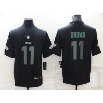 Men's Philadelphia Eagles #11 A. J. Brown Black Impact Limited Stitched Jersey