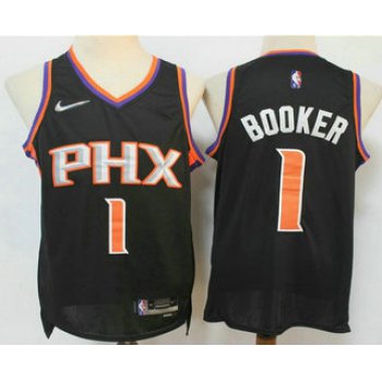 Men's Phoenix Suns #1 Devin Booker Black Nike 75th Anniversary Diamond 2021 Stitched Jersey