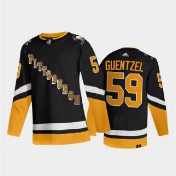 Men's Pittsburgh Penguins #59 Jake Guentzel Black 2021-2022 Stitched Jersey