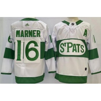 Men's Toronto Maple Leafs #16 Mitch Marner White 2019 St Pats Authentic Jersey