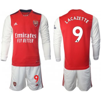 Men 2021-2022 Club Arsenal home red Long Sleeve 9 Soccer Jersey