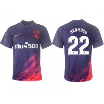 Men 2021-2022 Club Atletico Madrid away aaa version purple 22 Soccer Jersey