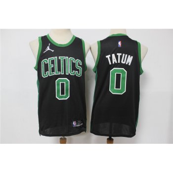 Men's Boston Celtics Jayson Tatum Black Jordan 75th Anniversary Diamond 2021 Stitched Jersey
