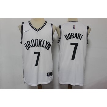 Men's Brooklyn Nets #7 Kevin Durant White 75th Anniversary Diamond 2021 Stitched Jersey