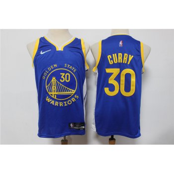 Men's Golden State Warriors #30 Stephen Curry Blue 75th Anniversary Diamond 2021 Stitched Jersey